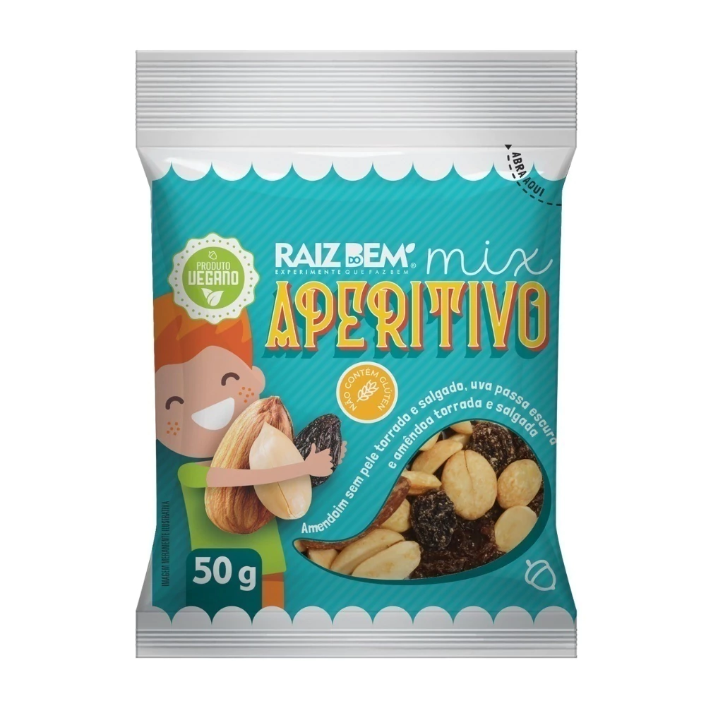 Mix Aperitivo Amêndoa, Amendoim e Uva Passa