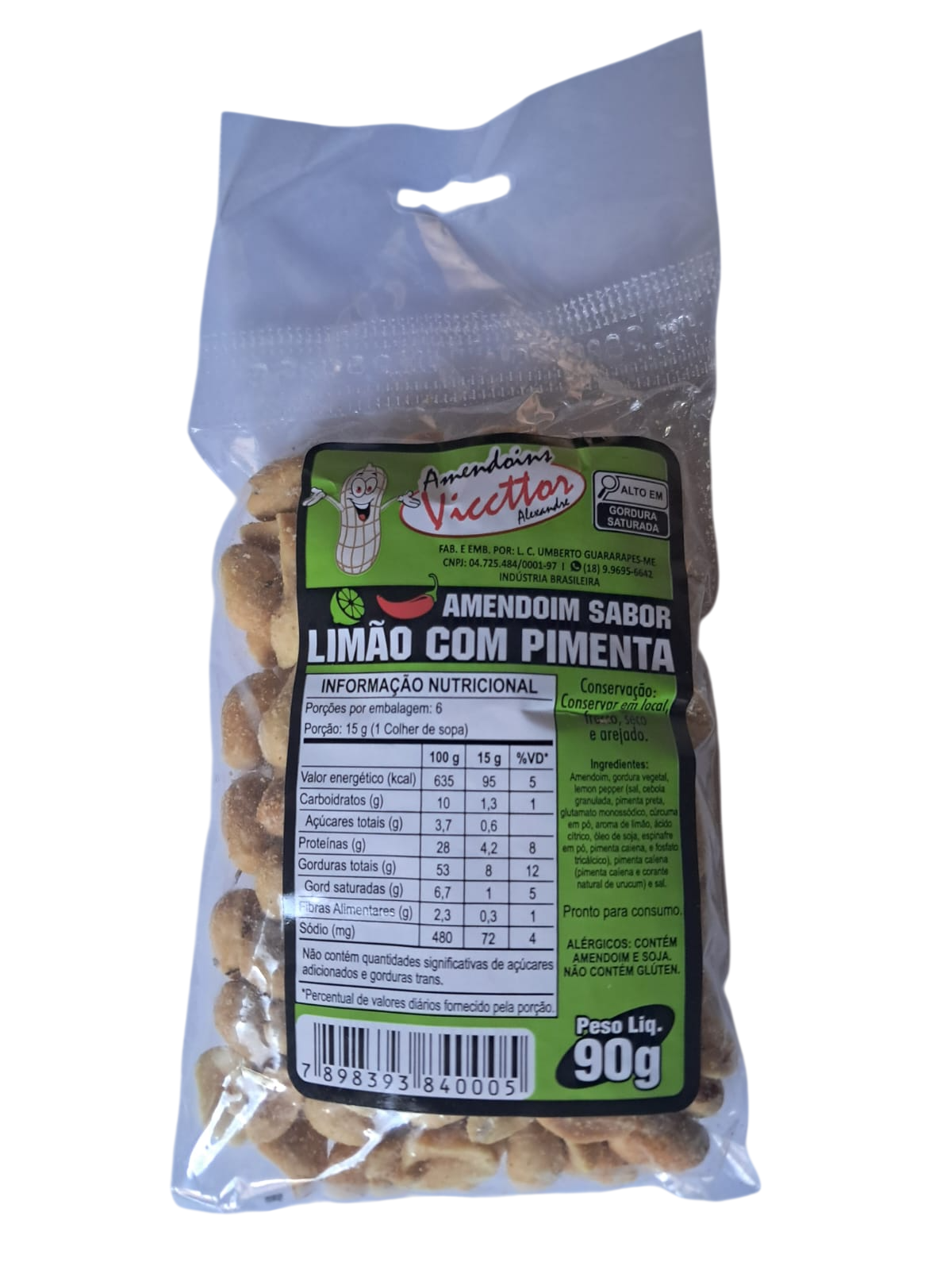 Amendoim Sabor Limão Com Pimenta